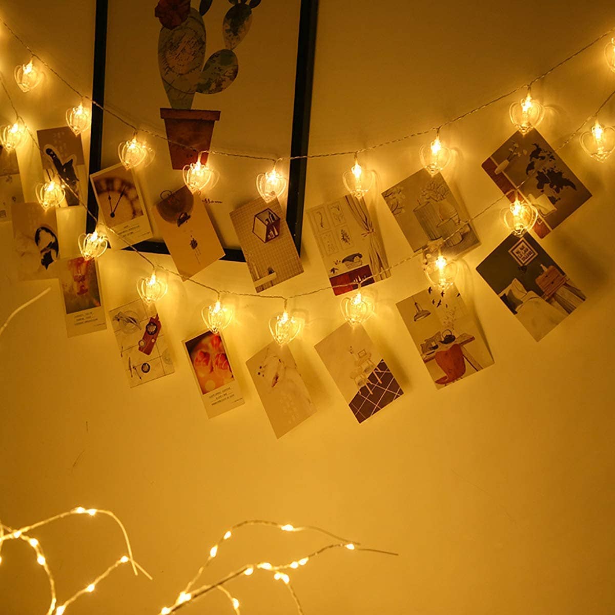 3m 16 LED's Photo Heart clip Light Warm White - Image 2