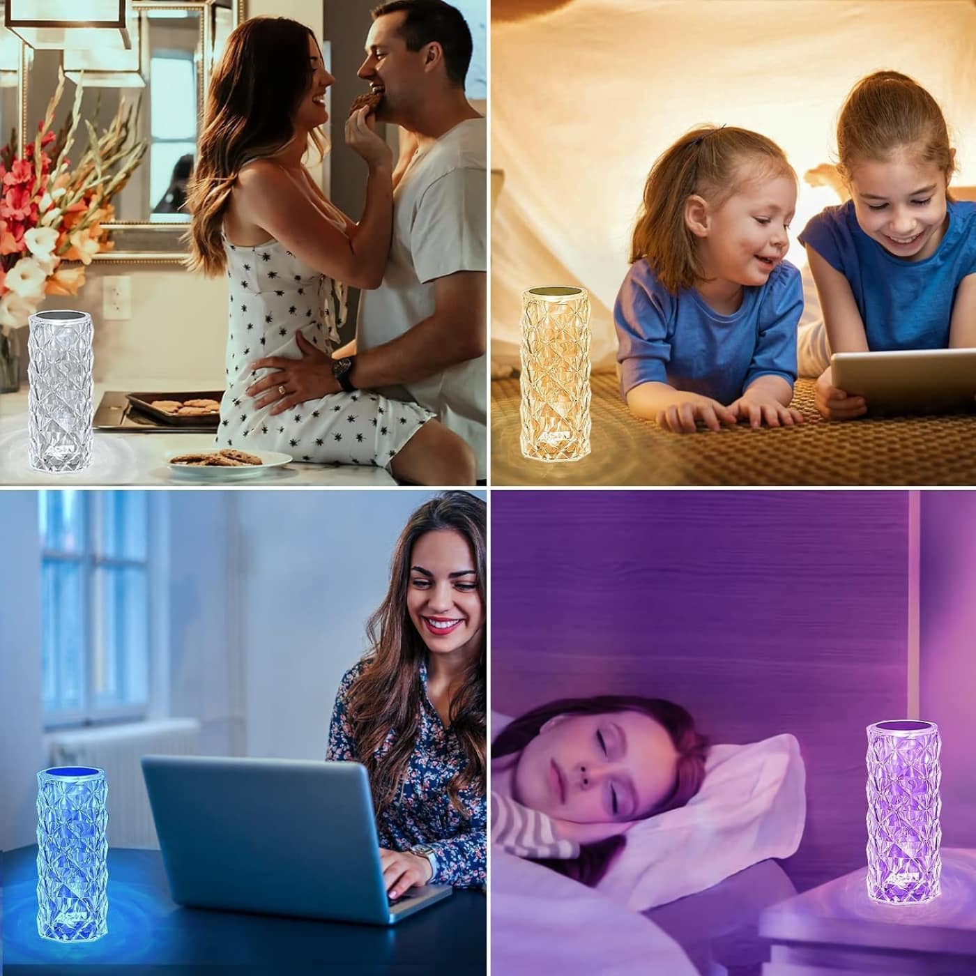 Touch Lamp Diamond Shape with USB Rechargeable | Crystal Table Light for Home Decor, Bedroom & Gifts - Image 11