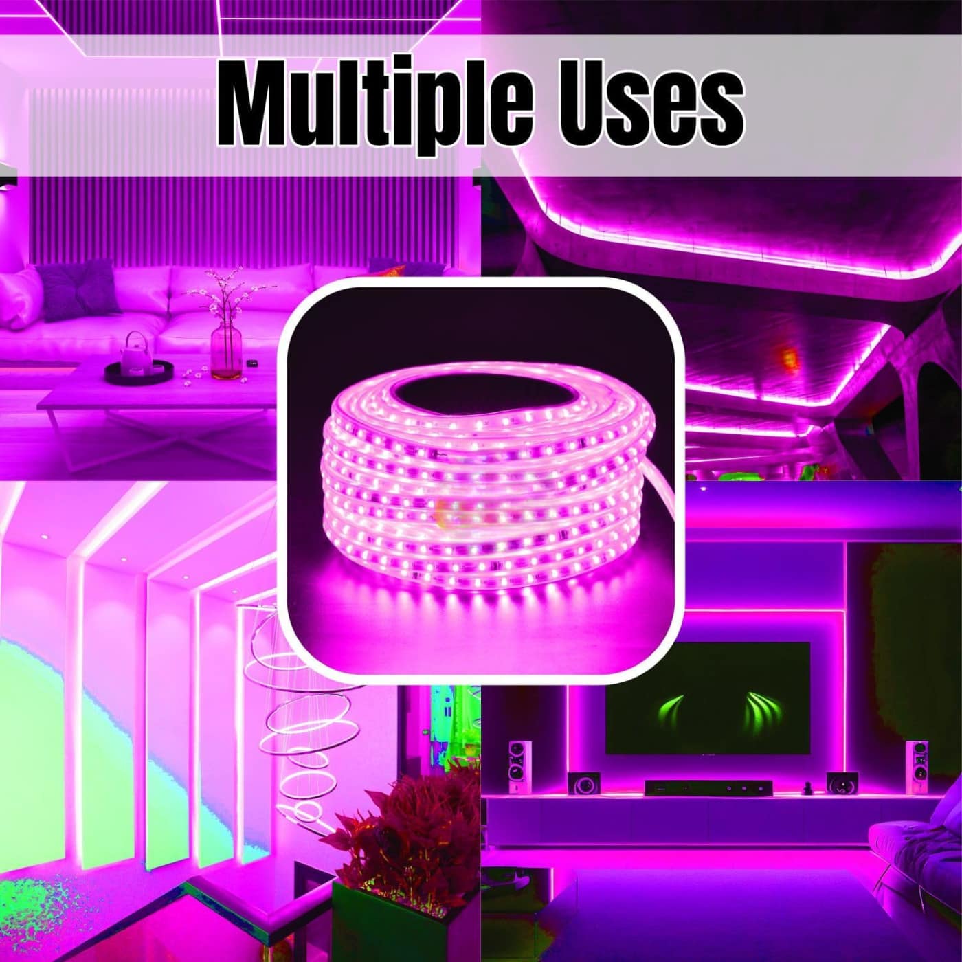 Rope Light Bundle 120 LED/m Pink – Flexible Decorative LED Rope Light for Home & Party Décor - Image 9