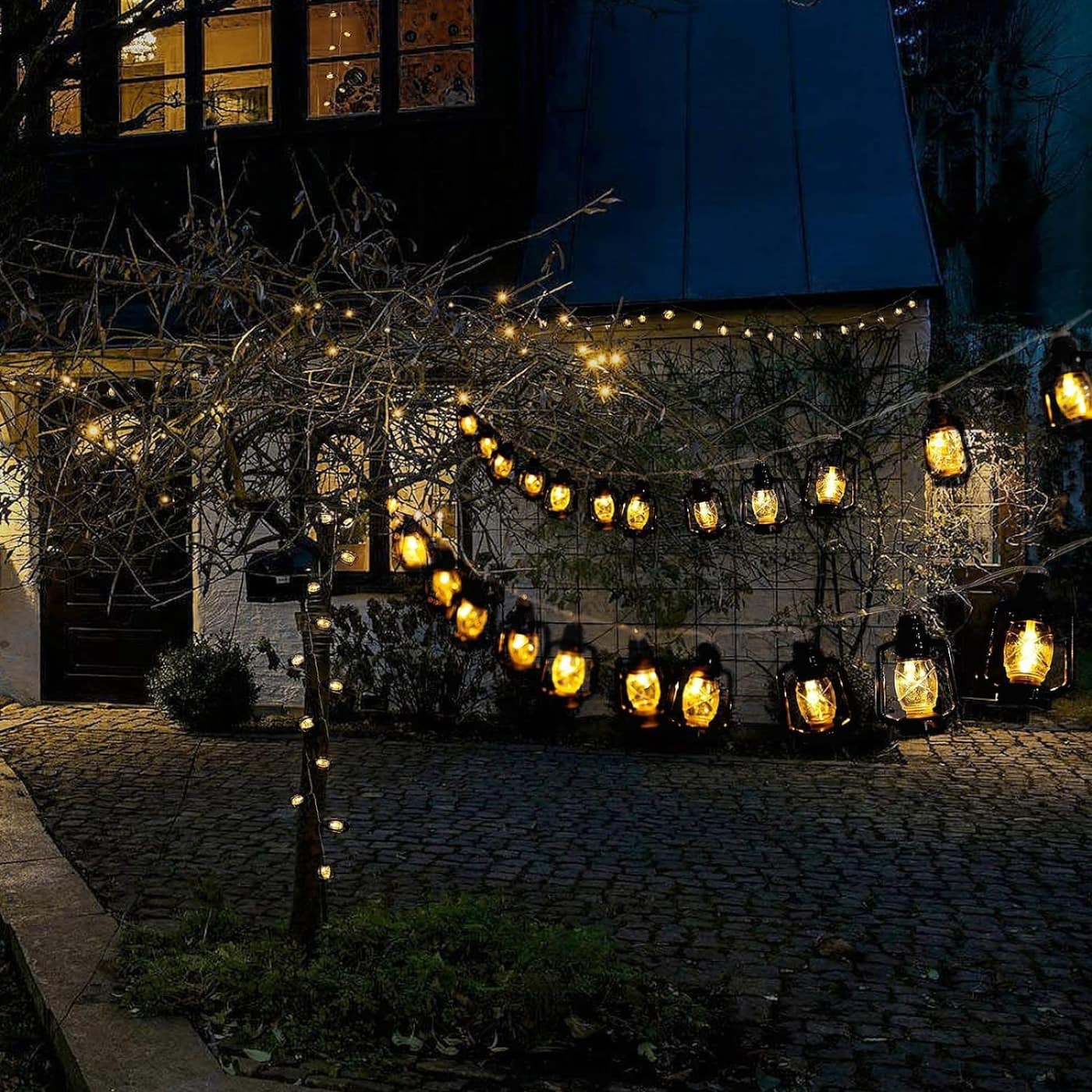 3M 14 LED Black Lantern Warm White Light - Decorative String Lights for Indoor & Outdoor - Image 7
