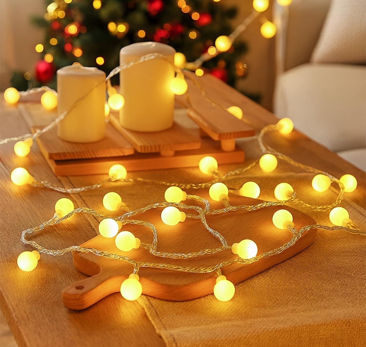 Warm White Bubble Ball LED String Lights - 3M Fairy Lights for Home & Party Decoration