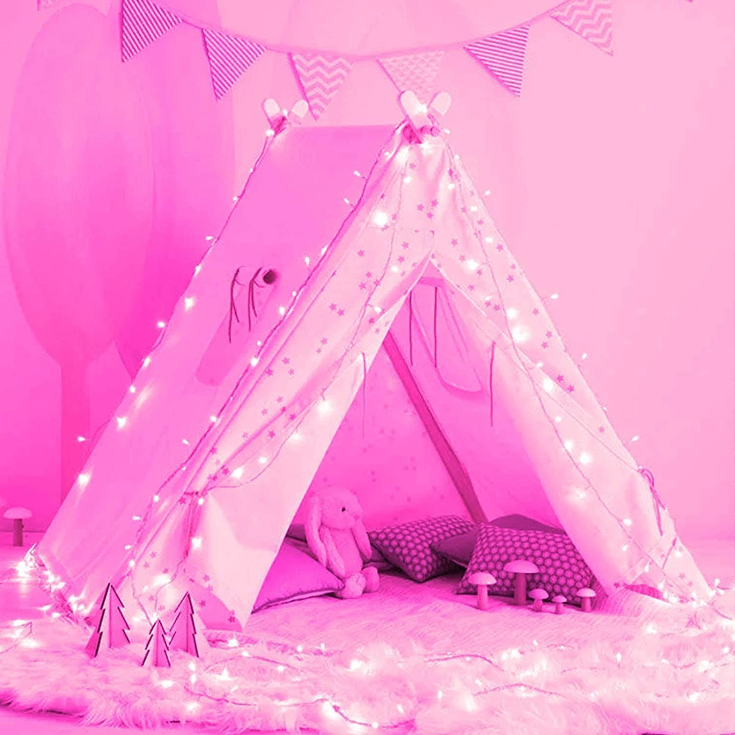 Pink Pixel Serial LED Light String - 12m 40 LED 5mm Decorative Lights for Diwali, Christmas, Wedding & Party Decoration - Image 2