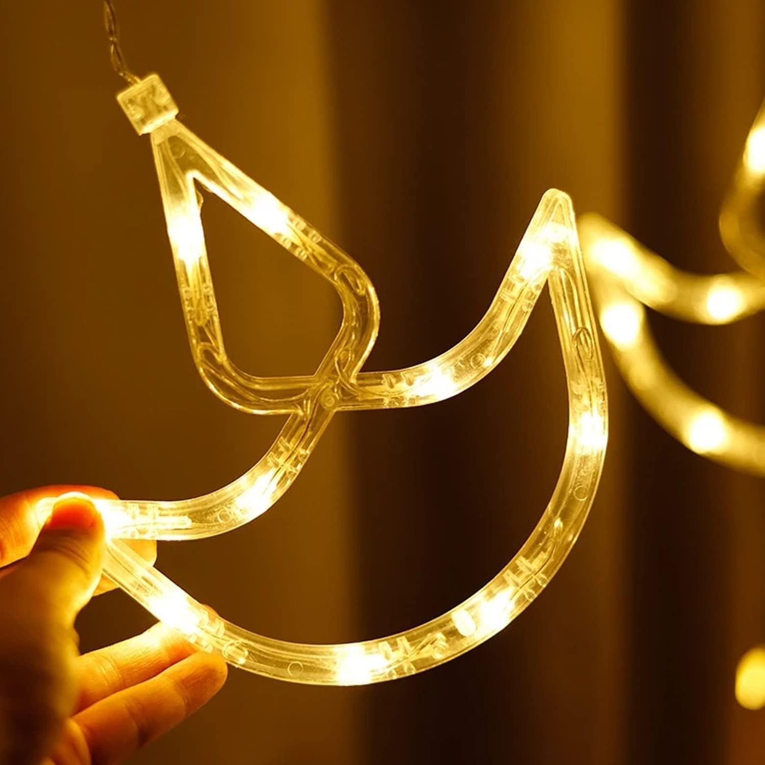 12 Diya Curtain String LED Lights for Diwali Decoration | 3 Meter Warm White Plug-in Fairy Lights with 108 LEDs & 8 Modes | Festival & Home Decor - Image 6