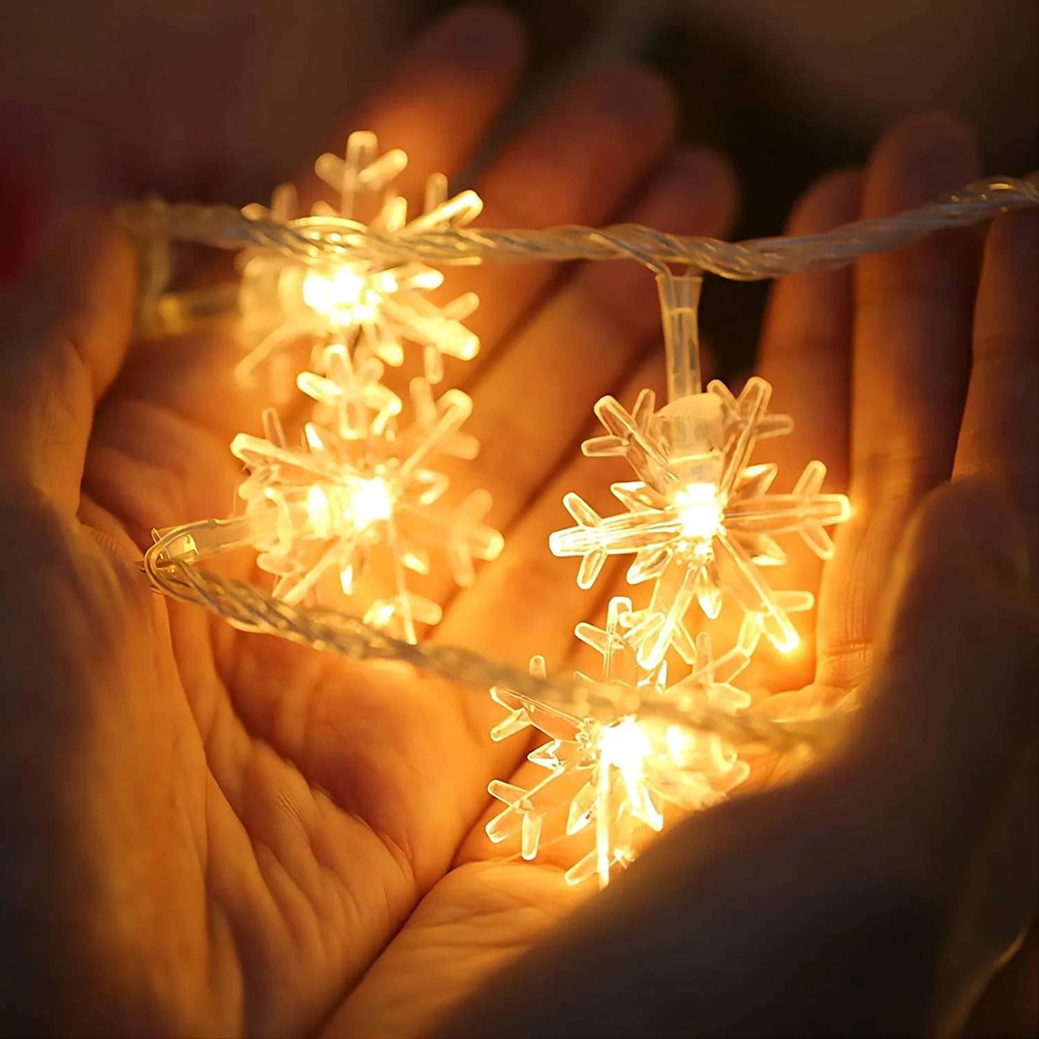 3M 14 LED Snowflake String Lights Warm White - Indoor Outdoor Christmas Decoration Fairy Lights - Image 2