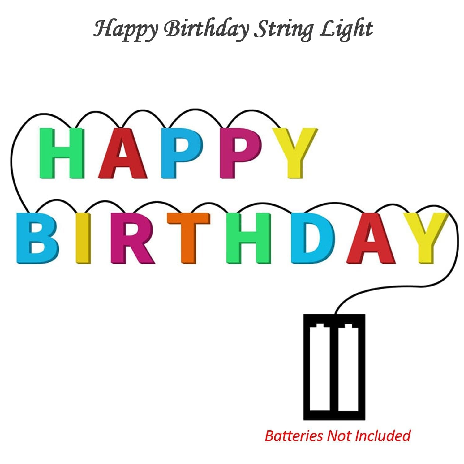 Happy Birthday 13 LED Letter Battery Operated String Lights, Outdoor String Lights (Multicolour) - Image 7
