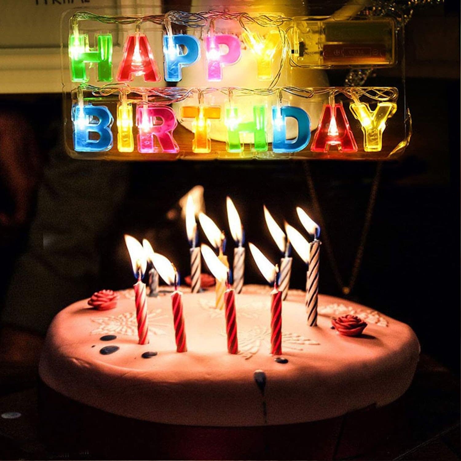 Happy Birthday 13 LED Letter Battery Operated String Lights, Outdoor String Lights (Multicolour) - Image 4