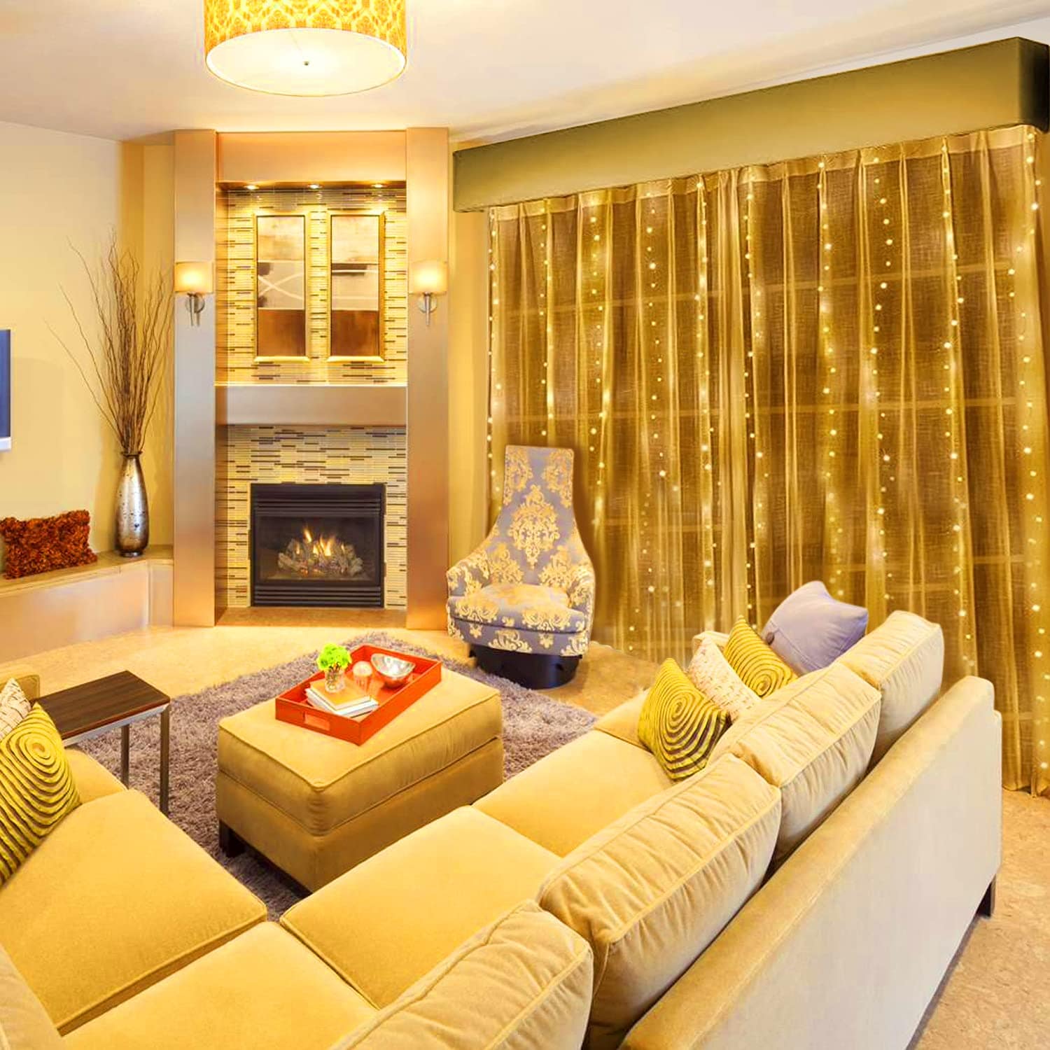 3x3 Meter 300 LED Curtain Lights Warm White - USB Powered String Lights for Wedding, Party, Home Decoration - Image 4