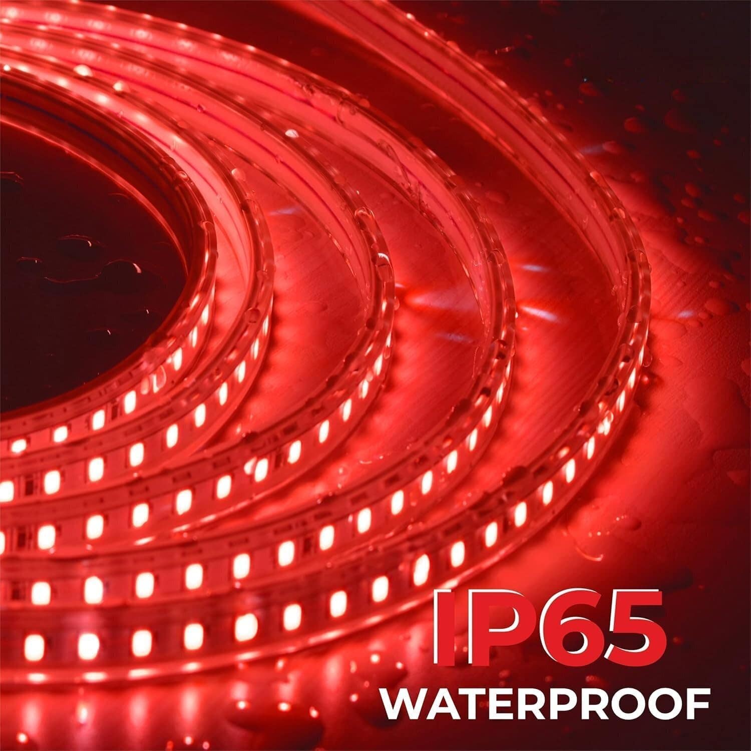 Red Rope Light Bundle 120 LED/m - High Density LED Strip Light for Outdoor & Indoor Decoration - Waterproof Flexible Lighting - Image 5