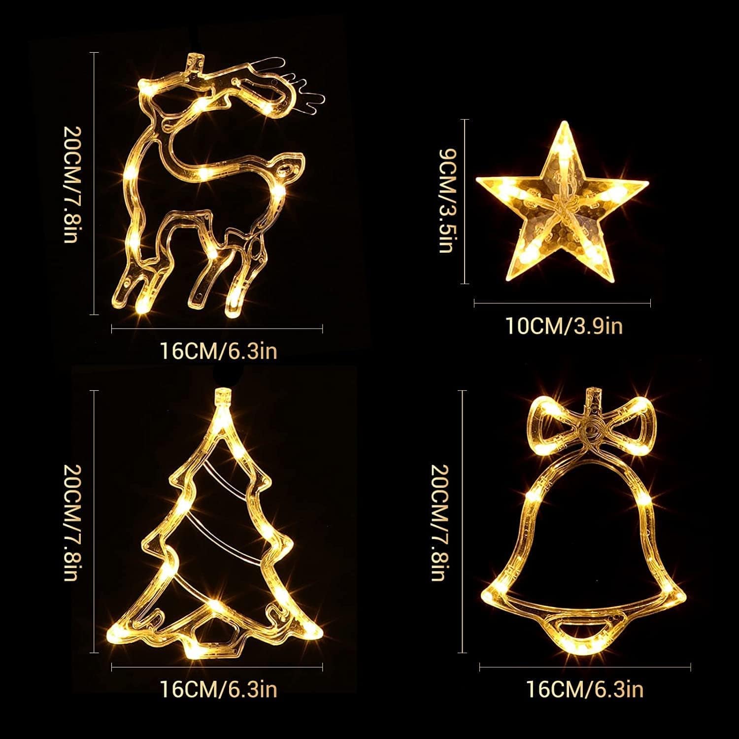 Deer Curtain LED Rice String Lights, 8 Flashing Modes, 5 Star, 2 Christmas Tree, 2 Bell and 2 Christmas Deer Light for Christmas Home Decorations, Festival Diwali - Image 7