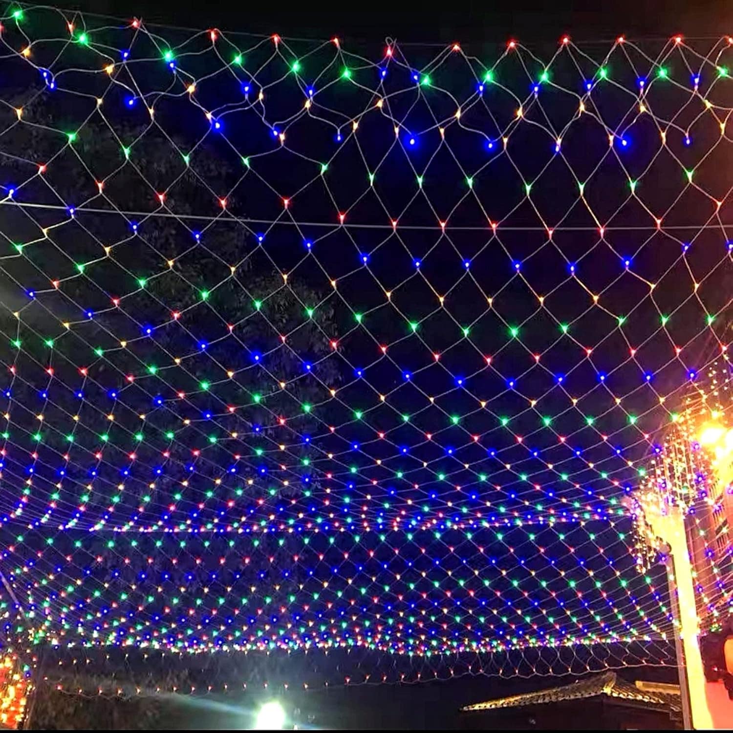 LED Net Mesh Curtain Lights 180 LEDs Multicolor - 10ft x 2ft (3m) Waterproof String Lights for Indoor & Outdoor Decoration, Diwali, Christmas, Wedding, Party - Image 6