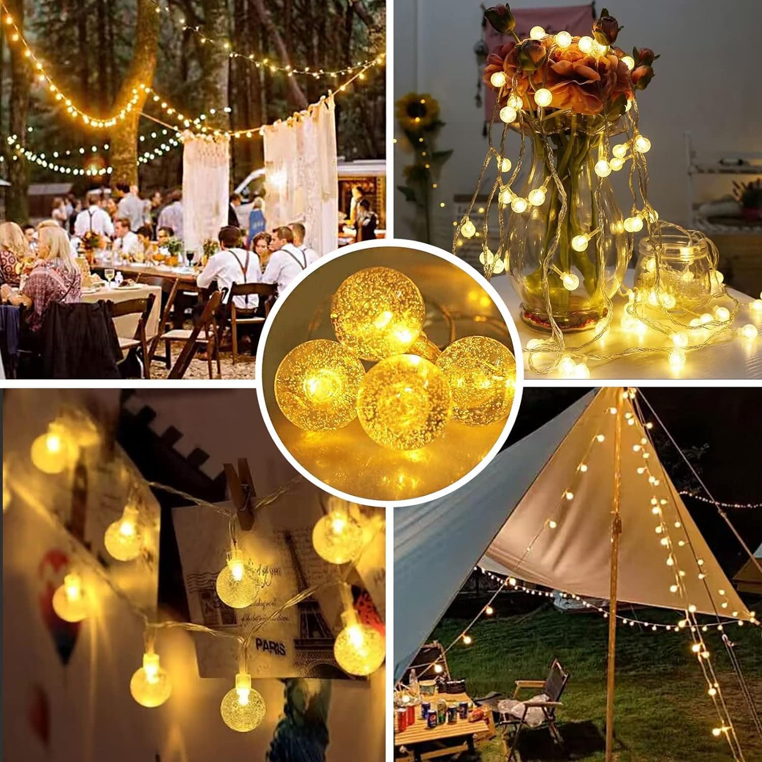 3m 14 LED Crystal Ball String Light Multicolor - Decorative Fairy Lights for Home, Garden & Party - Image 5