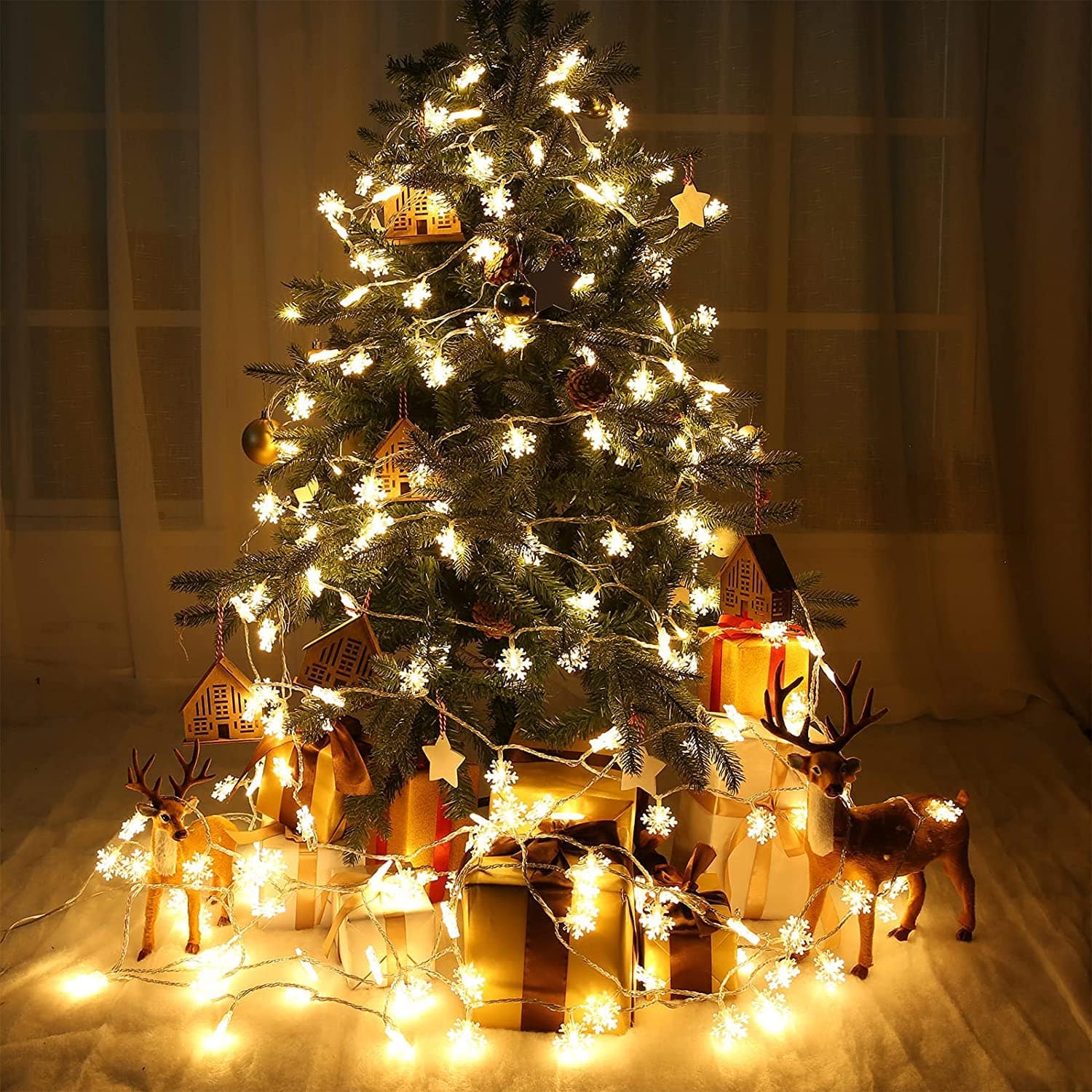 3m 10 LED's Snow Flake Warm White - Image 7