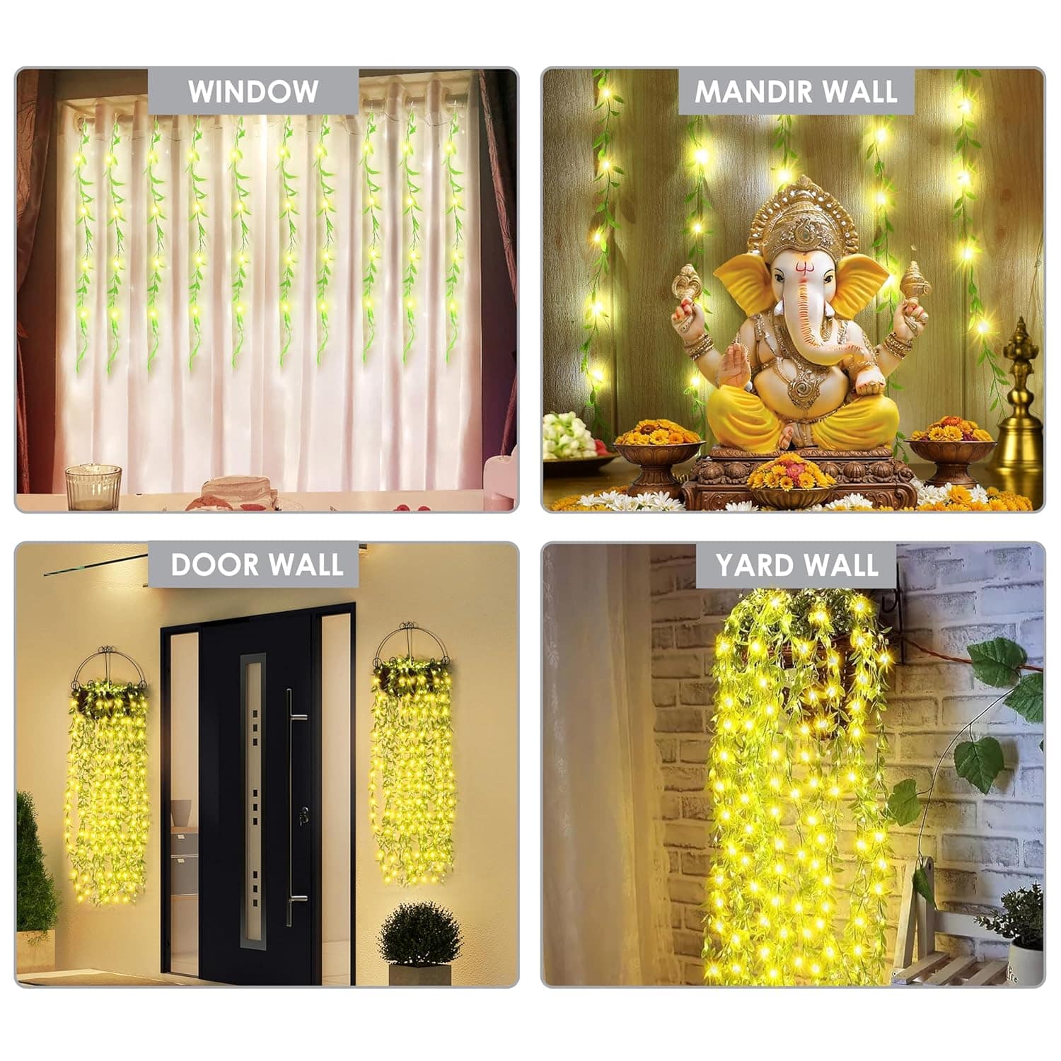 Artificial Leaf 3x1m 180 LED's Warm White Fairy Lights - Image 5