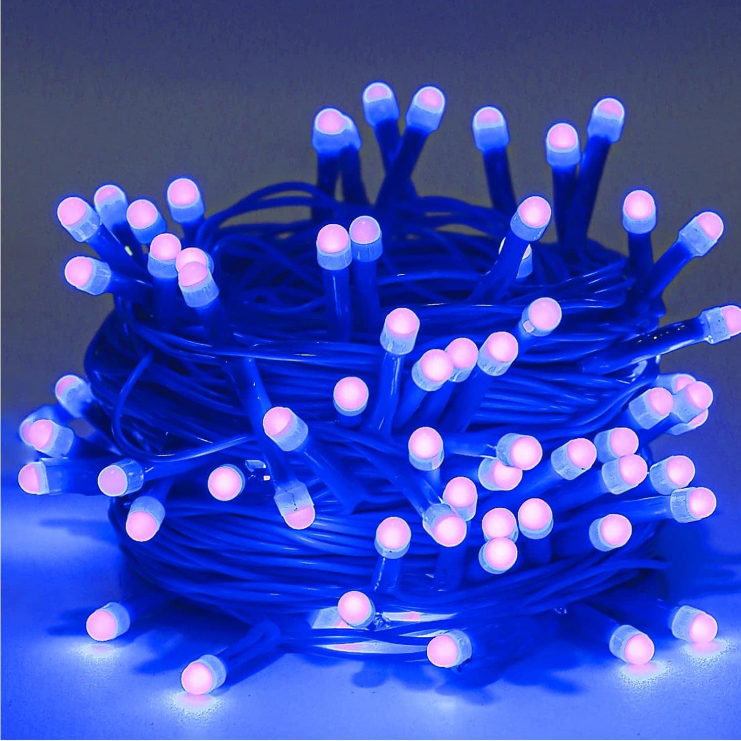 12m 40 LED Blue Pixel Serial Light String - 5mm Fairy Lights for Decoration, Indoor Outdoor Christmas Wedding Party
